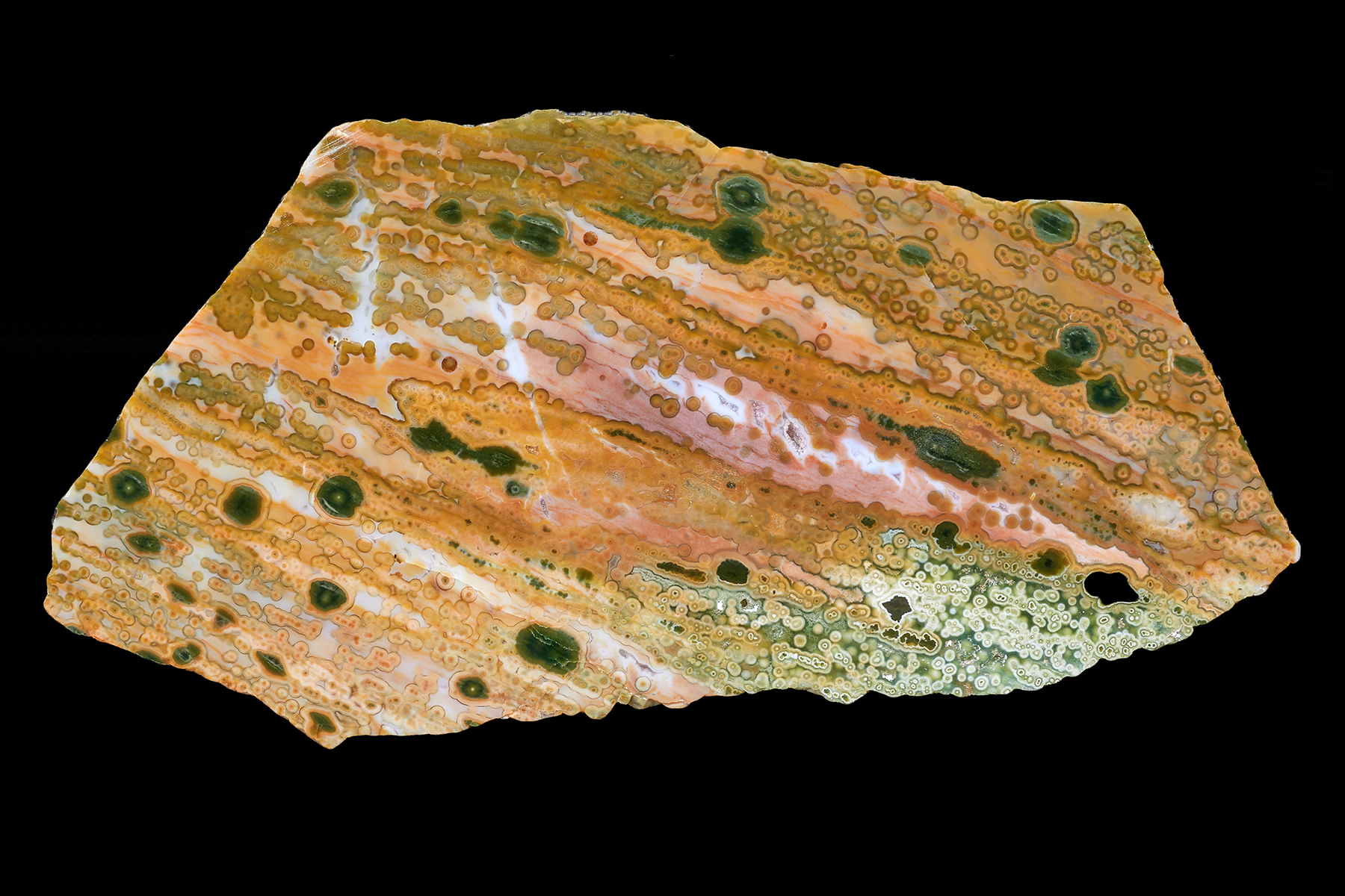 Ocean Jasper Specimen | 33 Here is an ultra rare beautifully colored Old Stock Ocean Jasper Slab, measuring 7.5” by 3.5”. It weighs 7.3 ounces and is...